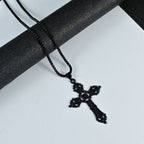 European and American Baroque Cross Necklace Women's Stylish Retro Bohemian Cold Style Pendant Sweater Chain Gothic