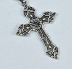 European and American Baroque Cross Necklace Women's Stylish Retro Bohemian Cold Style Pendant Sweater Chain Gothic