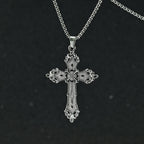 European and American Baroque Cross Necklace Women's Stylish Retro Bohemian Cold Style Pendant Sweater Chain Gothic