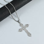 European and American Baroque Cross Necklace Women's Stylish Retro Bohemian Cold Style Pendant Sweater Chain Gothic